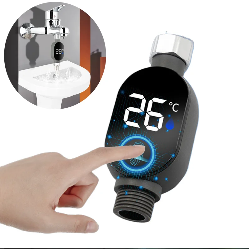 

Black Bathroom Led Display Home Water Shower Thermometer Water Accurate Temperature Measurement Smart Meter Bathroom Equipment
