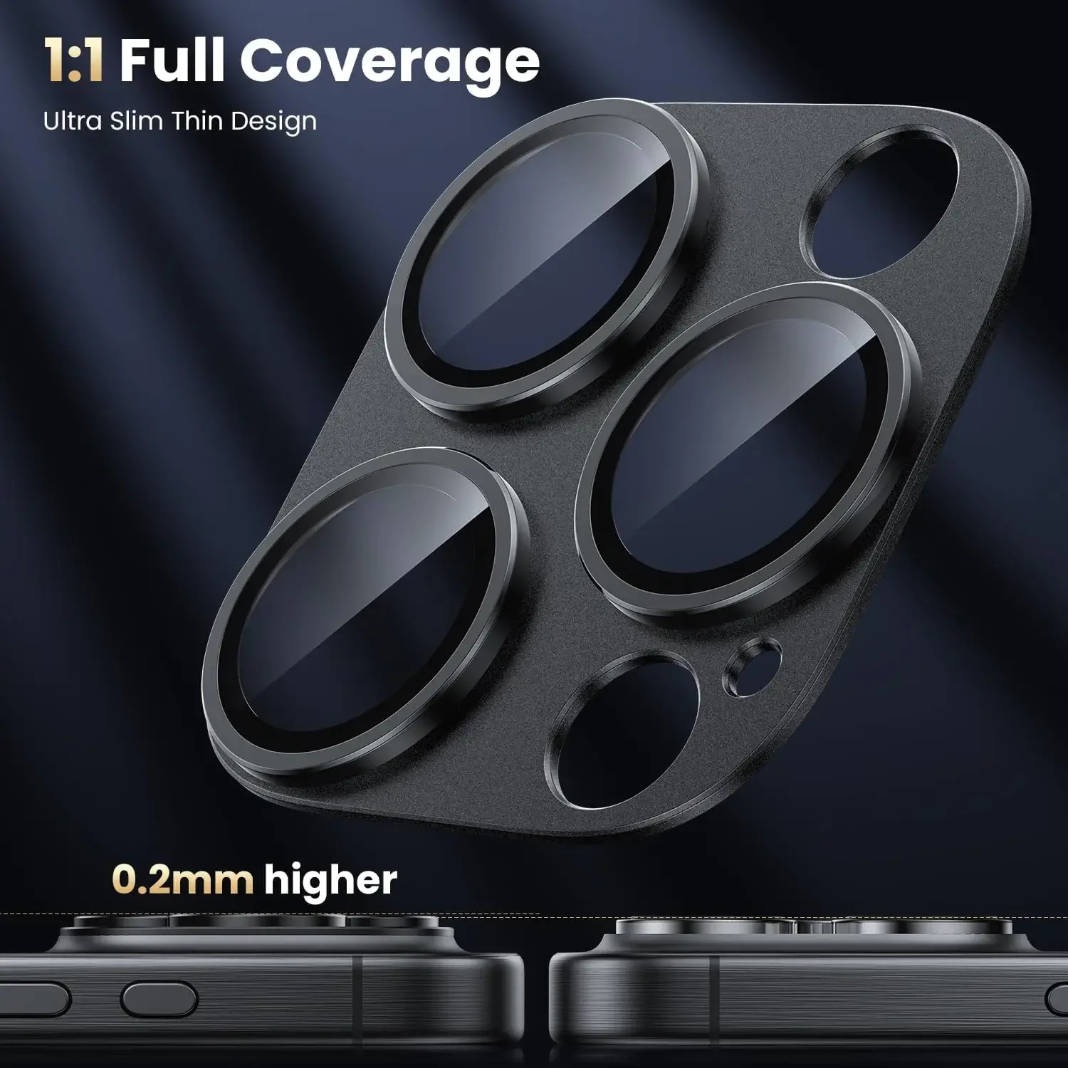 غطاء حماية لعدسة الكاميرا من الزجاج المقسى المعدني لهاتف آيفون 16 برو ماكس 15 بلس 14 15Pro 14Pro 16pro ملحقات الهاتف