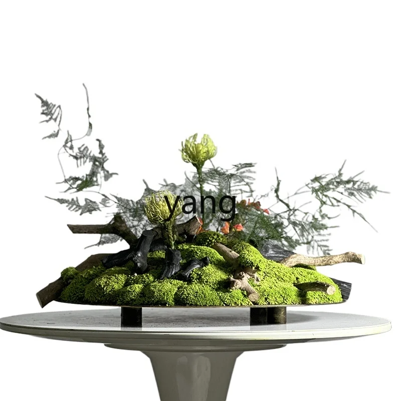 LH new Chinese style imitation copper wrought iron hand-painted flower ware creative immortal moss potted plant ornament