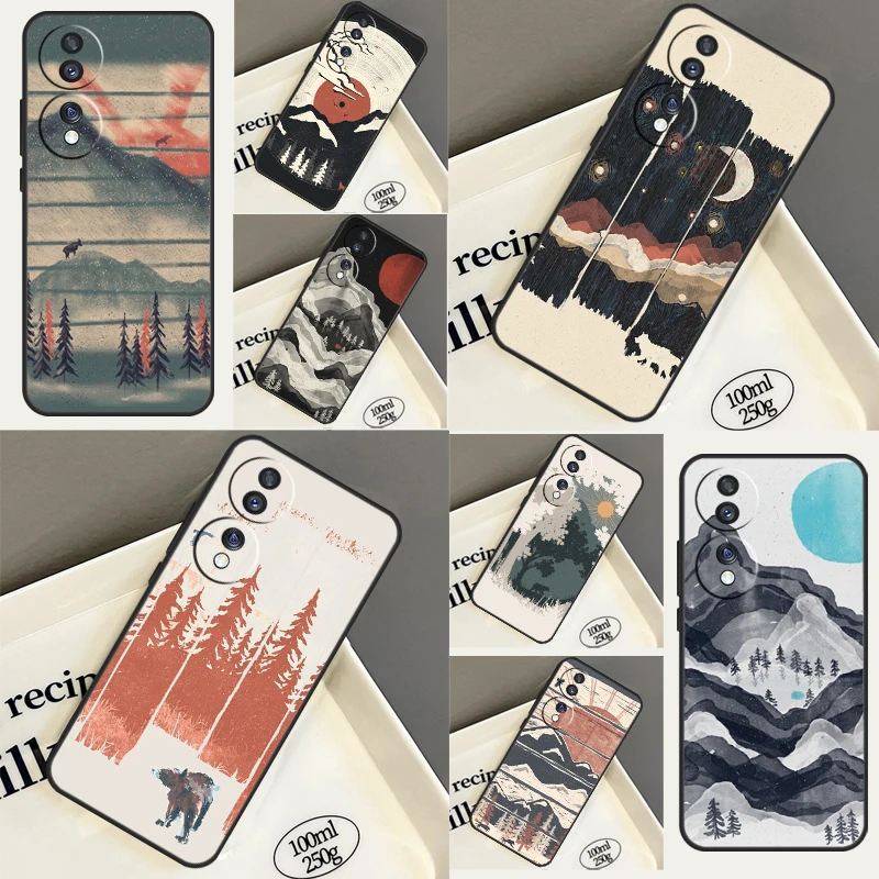 Wild MountainsMoon Lake Case For Huawei P40 Lite P20 P30 Pro P Smart Nova 5T Honor Magic 5 Lite 70 50 X8 X9a Coque