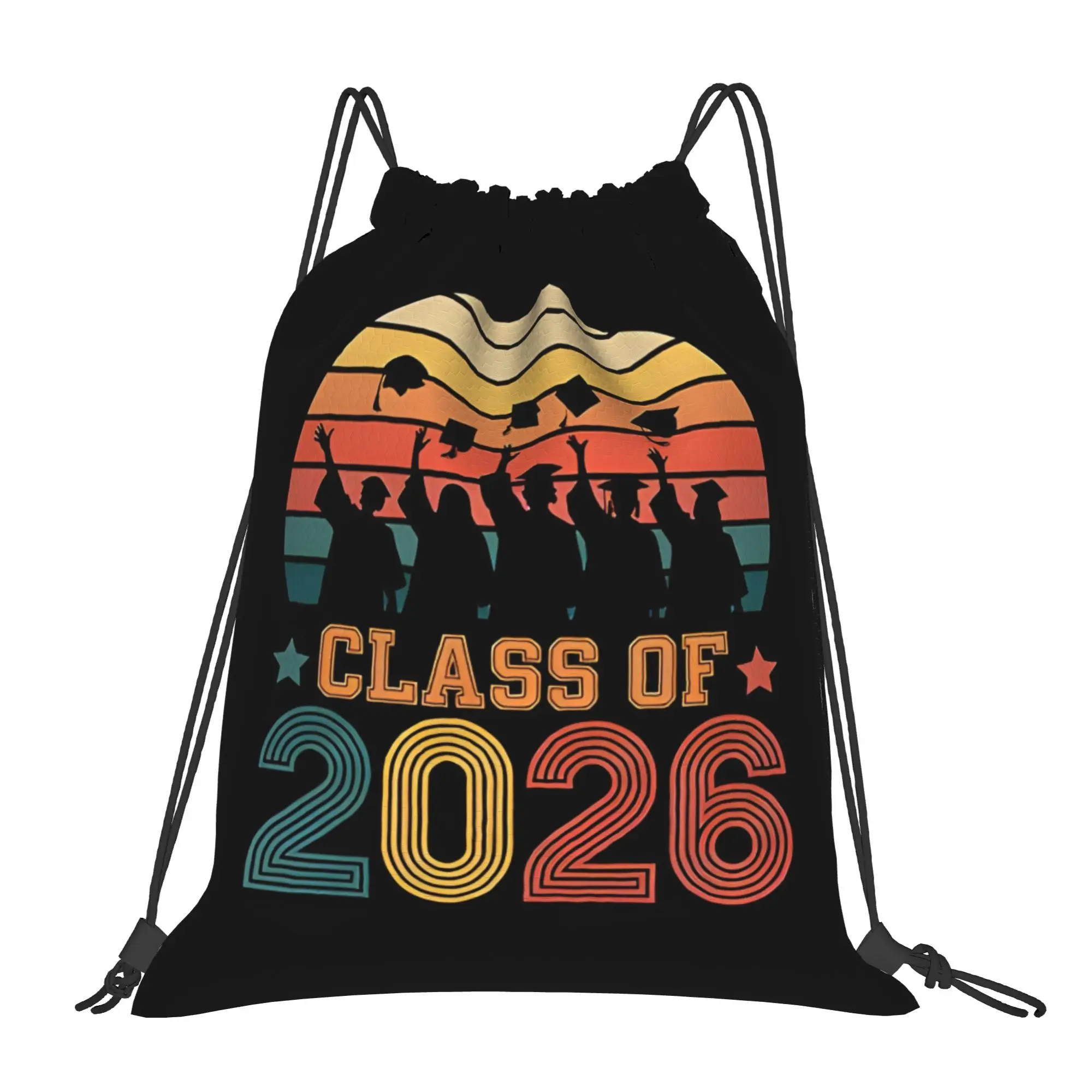 Class Of 2026 High School Senior Graduate Graduation Portable Hiking Drawstring Bags Riding gym Grad Gift Storage Backpacks