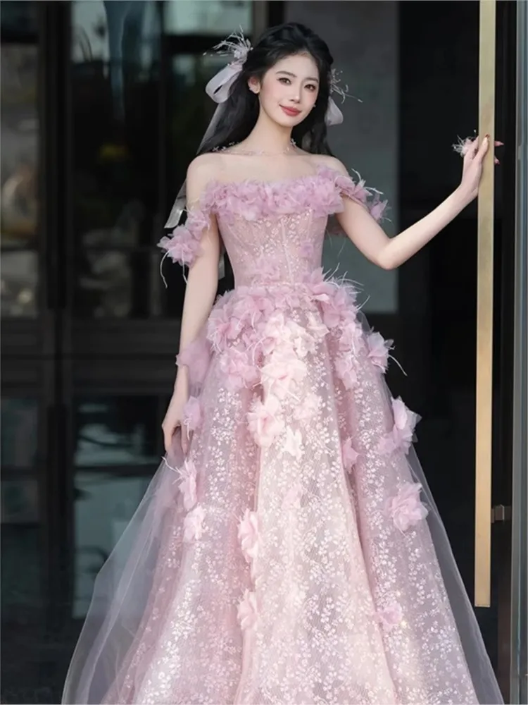 

Pink graduation ceremony student day coming-of-age dress morning gown photo shoot banquet