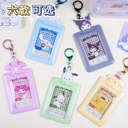 Porte-cartes Sanurgente Anime Figure, Hello Kitty Kuromi, porte-cartes d'identité, manchon de carte de bus pour enfants, étui de travail pendentif, cadeaux pour filles