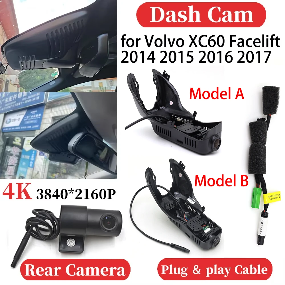 

ZJCGO for Volvo XC60 Facelift 2014 2015 2016 2017 UHD Car 4K Video Recorder DVR Dash Cam Dashboard Camera Plug and play