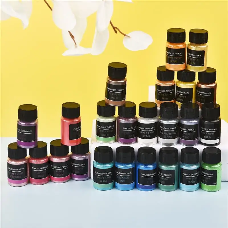 10 مللي بيرليسسينت مسحوق الايبوكسي الراتنج الصباغ حشو شمعة صبغ تلوين لتقوم بها بنفسك الايبوكسي قالب الصابون شمعة صنع صبغ المجوهرات