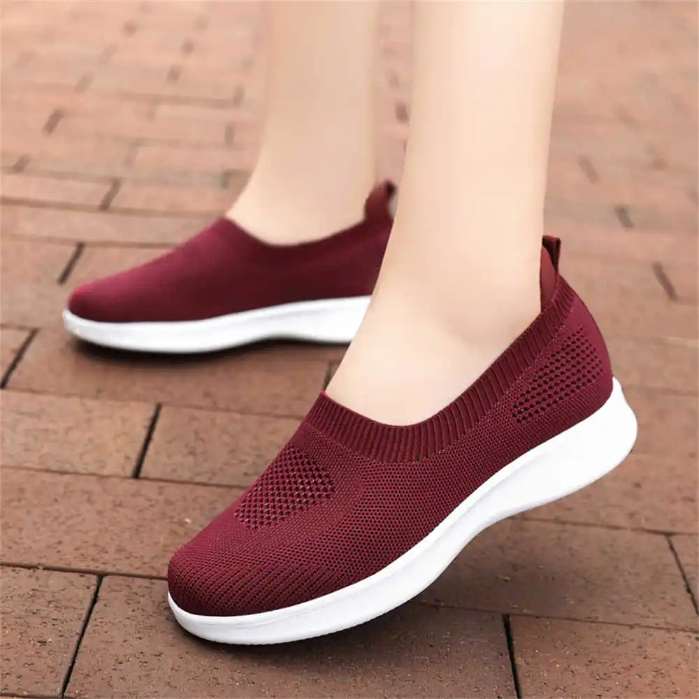 35-36 Without Heel Ladies Shoes White Woven Youth Breathable Sneakers For Women Sports Top Sale High-tech New Fast Pro
