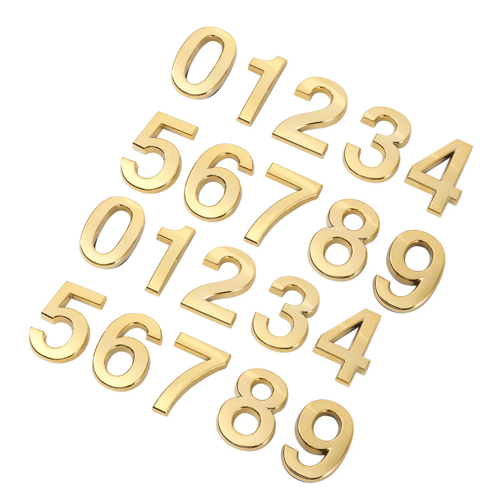 20Pcs Selfstick Address Numbers for Mailbox Waterproof Outdoor Number Stickers Door Apartment Golden 1.4x1in