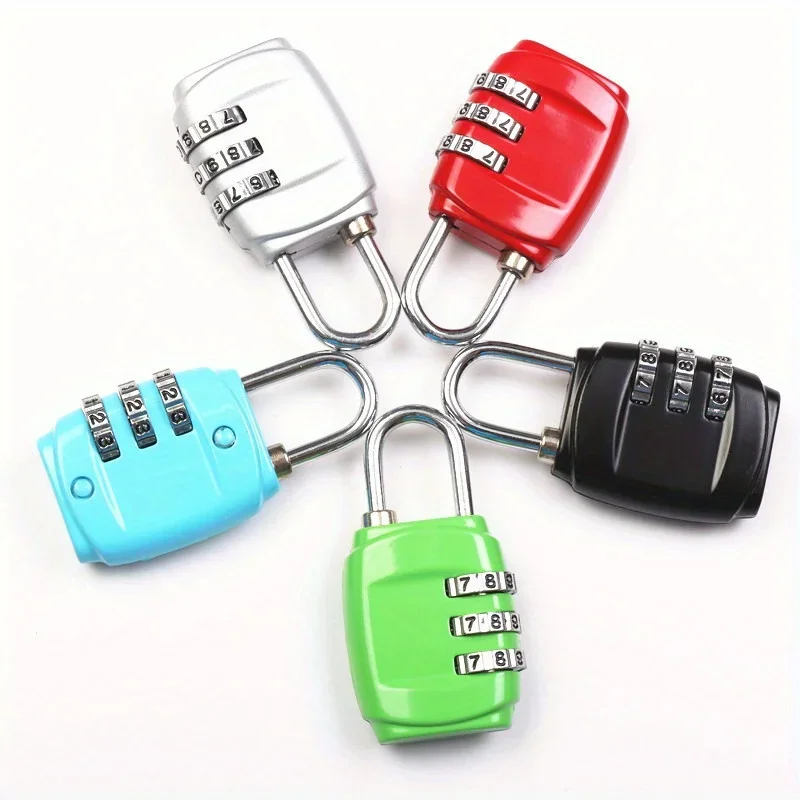 Padlock 3 Dial Digit Password Lock Combination Password Lock Suitcase Luggage Metal Code Lock Mini Coded Keyed Anti-Theft Locks