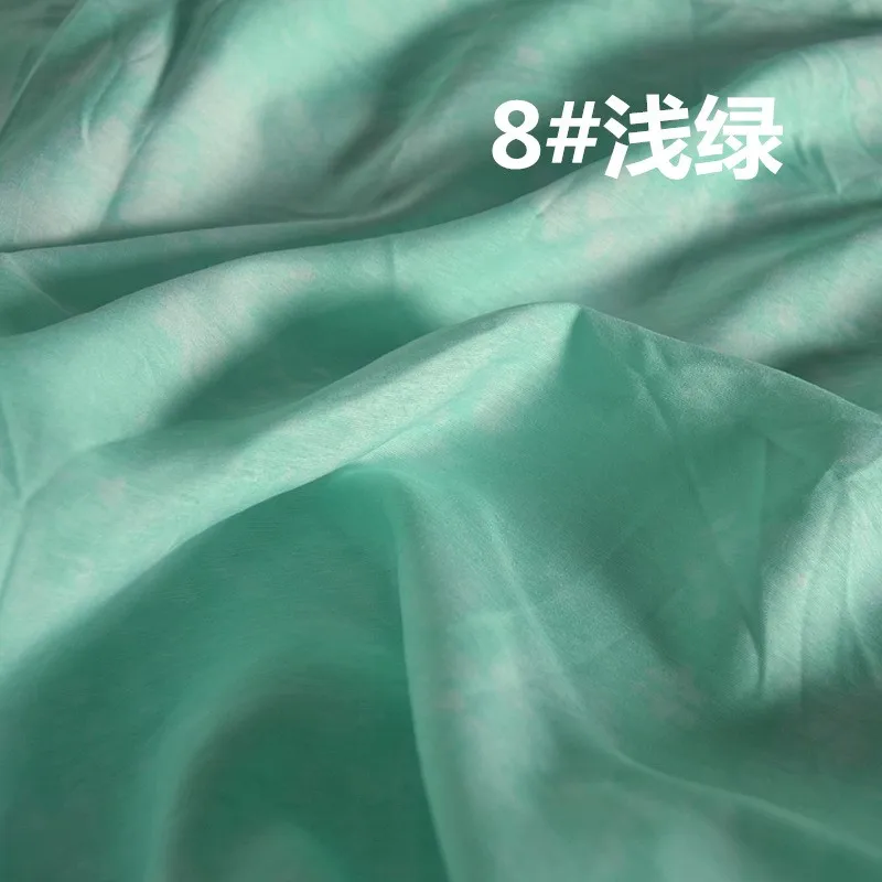 Satijn gemengde stof Vintage tie-dye Chinese inktstijl Hanfu shirt Cheongsam oud