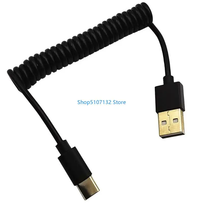 87HD USB 3.1 Type-C Male to USB 2.0 Male Spirals Coiled Adapter Cable Spring Telescopic Extension Wire For Data Sync