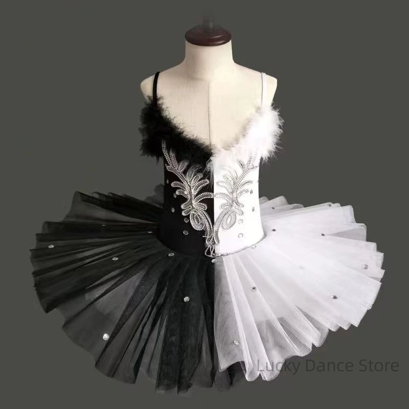 Professional classical Pancake Tutu costume Black swan white swan ballet skirt Ballet skirt for girls Dance Kids women Leotard