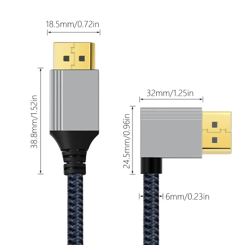 Superior 4K 60Hz DisplayPort to HDMIcompatible Braided Video Line for Enhances Visual Experience H7JF