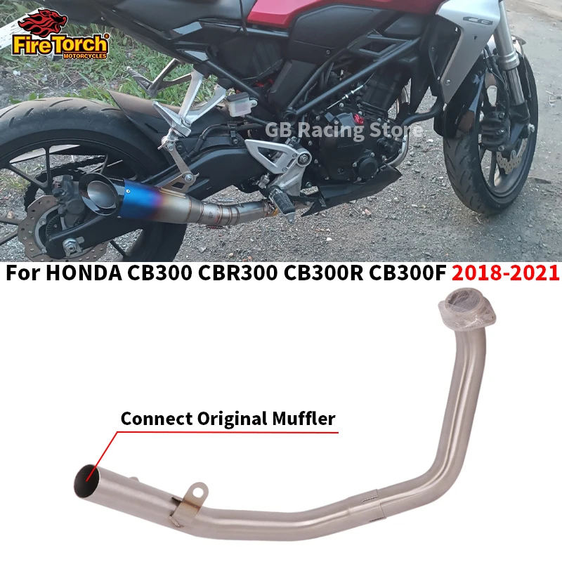 For HONDA CBR CB 300 CBR300 CB300R CB300F 2018 - 2021 Motorcycle Exhaust Escape Moto Front Link Pipe Connect Original Muffler