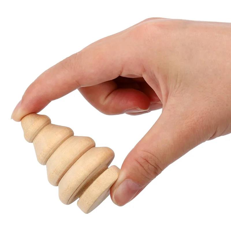 30 حزمة من دمى شجرة عيد الميلاد الخشبية الطبيعية المصغرة لشجرة خشبية فارغة للحرف اليدوية الفنية