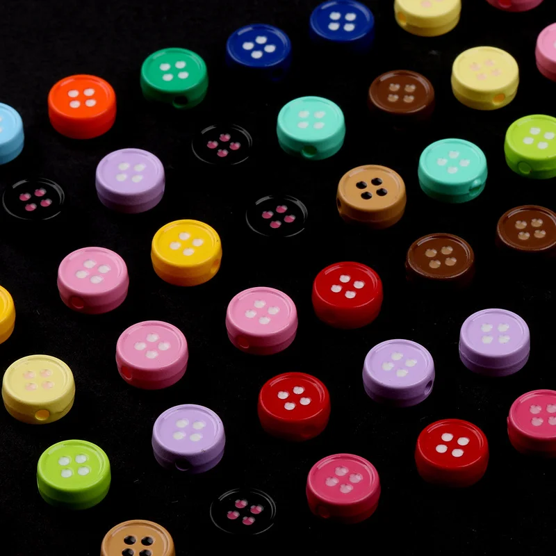 25pcs 12mm Acrylic Vintage Beads, Vibrant Cartoon Acrylic Flat Round Beads, Iridescent Creative Round Button Beads, Cute Unique