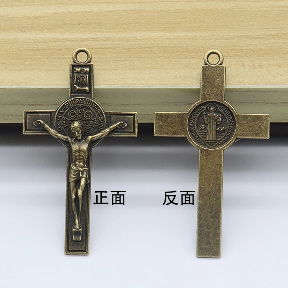 Diyalo 5 Teile/los Religiöser Exorzismus St. Benedikt Kruzifix Kreuz Anhänger Charms für DIY Rosenkranz Halskette Schmuck Machen Teile – Detail 2