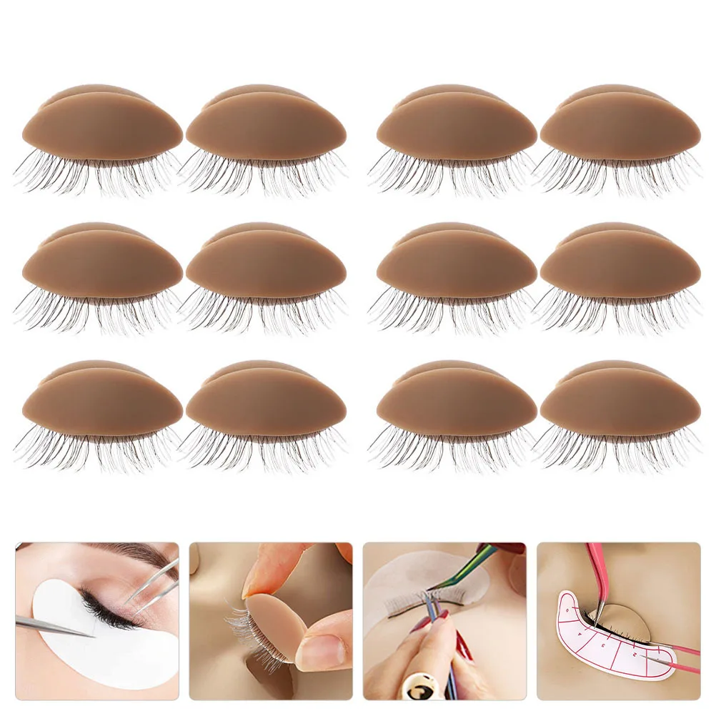 2 uds para extensión de pestañas, repuesto de silicona para párpados, herramienta de práctica de maquillaje, suministro de práctica de pestañas