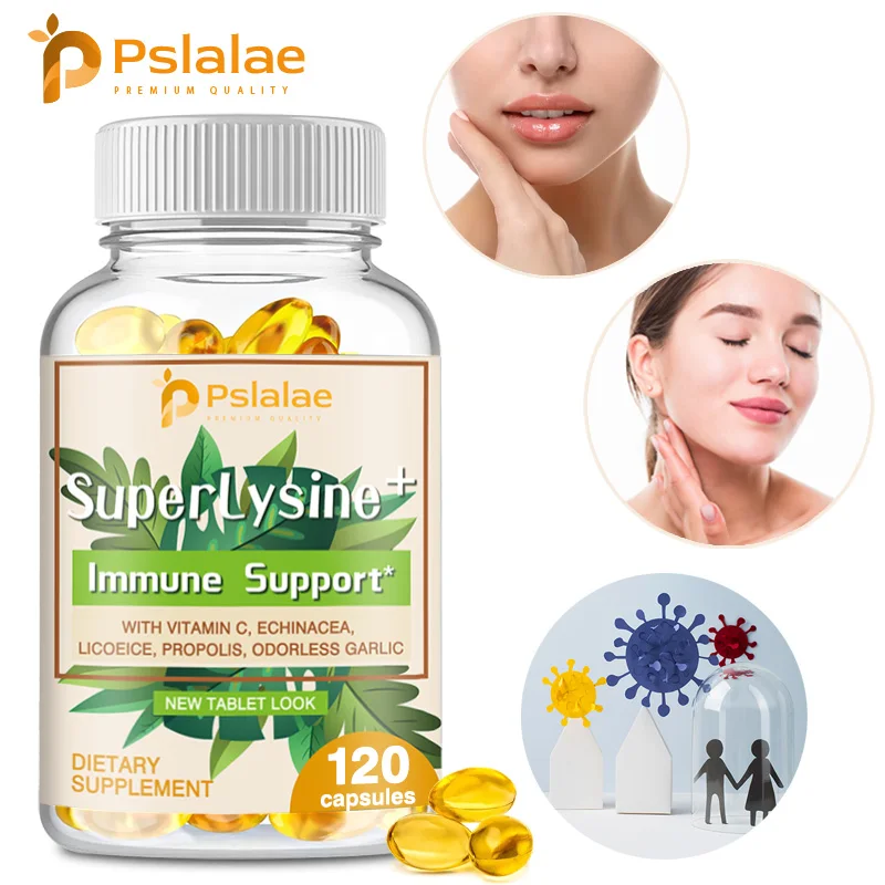 Super Lysine Capsules - for Skin Lip Integrity, Promotes Collagen Formation, Immune Support