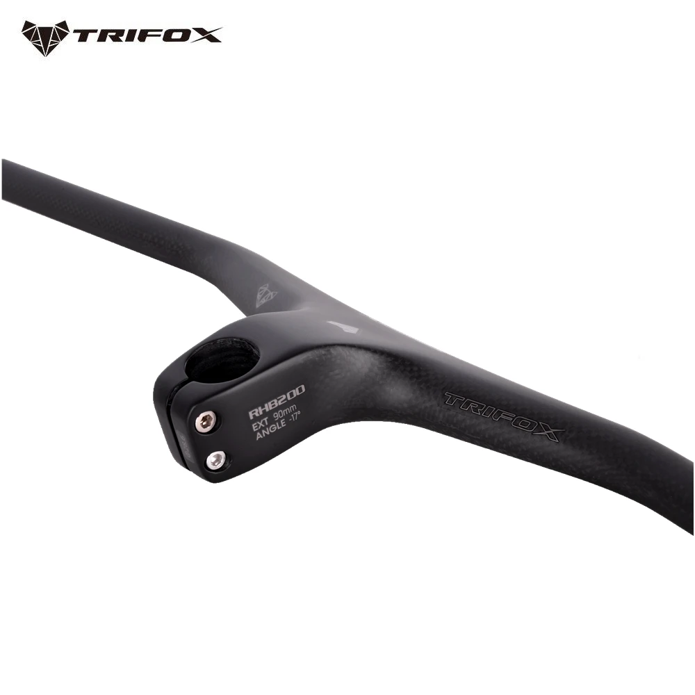 TRIFOX Carbon Fiber MTB Bicycle Integrated Handlebar With Stem -17 Degree 80*740/800mm Mountain Bike Parts