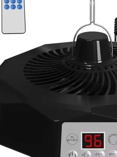 Calentador para mascotas de 400W con termostato, control remoto, lámpara de calentamiento rápido y segura para gallinero, casa para perros, conejera, invernadero