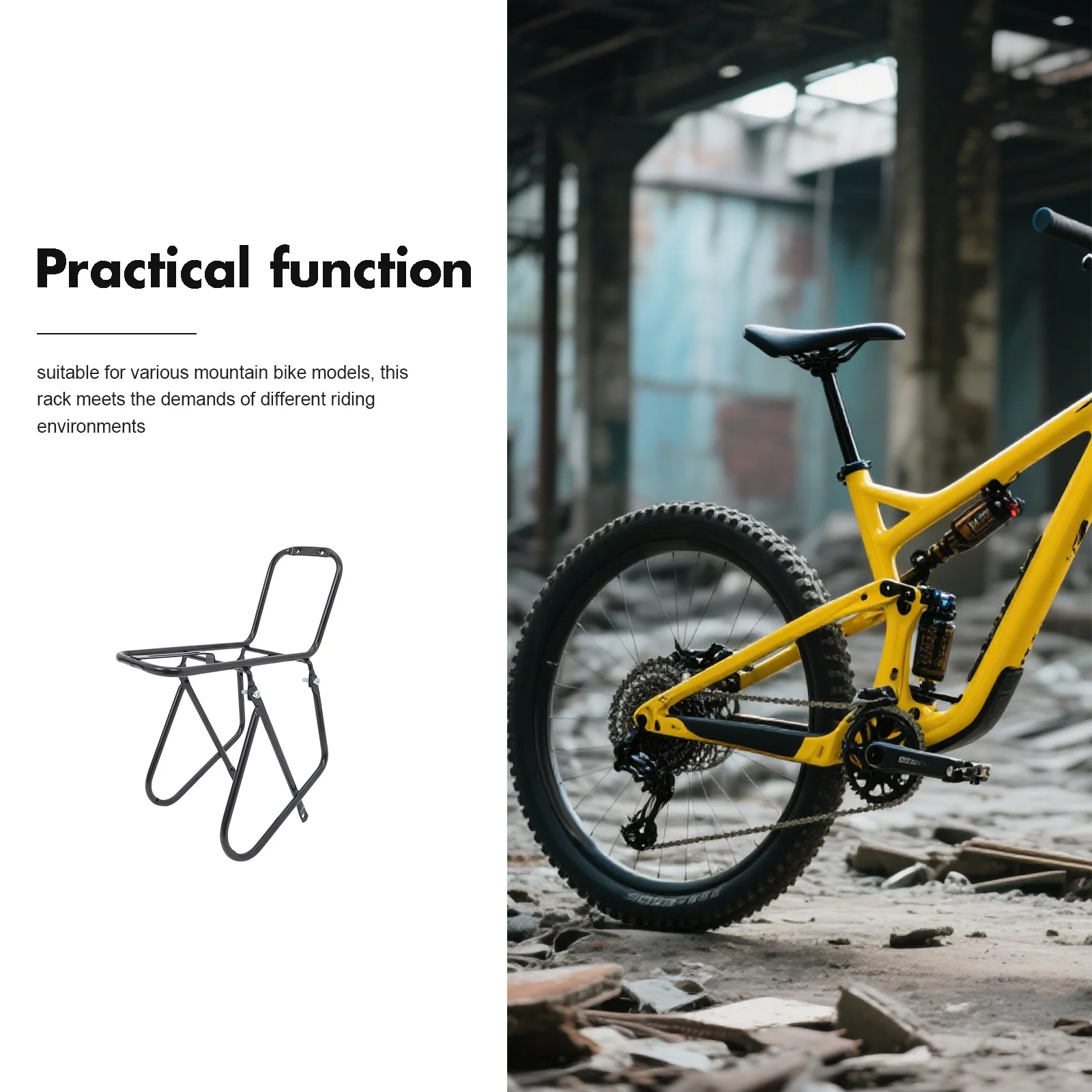 Porte-vélo avant en métal noir, porte-bagages pour vélo de route de montagne, frein à disque, Compatible avec le Transport des bagages de tourisme