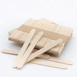 Palitos de madera Natural para paletas de helado, cuchara de helado, manualidades de mano, herramientas de pastel de helado artístico, 50 unidades