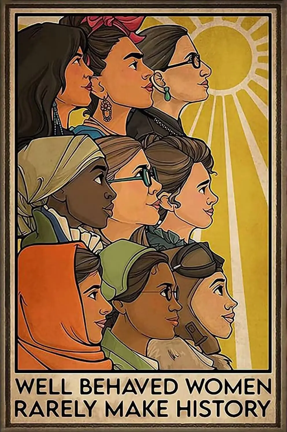 Vintage Canvas Wall Art Painting Well Behaved Women Rarely Make History Canvas Painting Posters Wall Art Gifts For Living R sign
