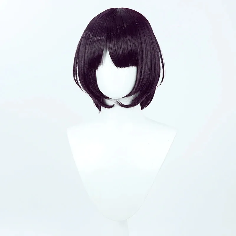 

2025 yiyi Hololive Vtuber Ninomae Ina'Nis Cosplay Wig Short Purple Synthetic Hair Heat Resistant Halloween Carnival Role Play Pa