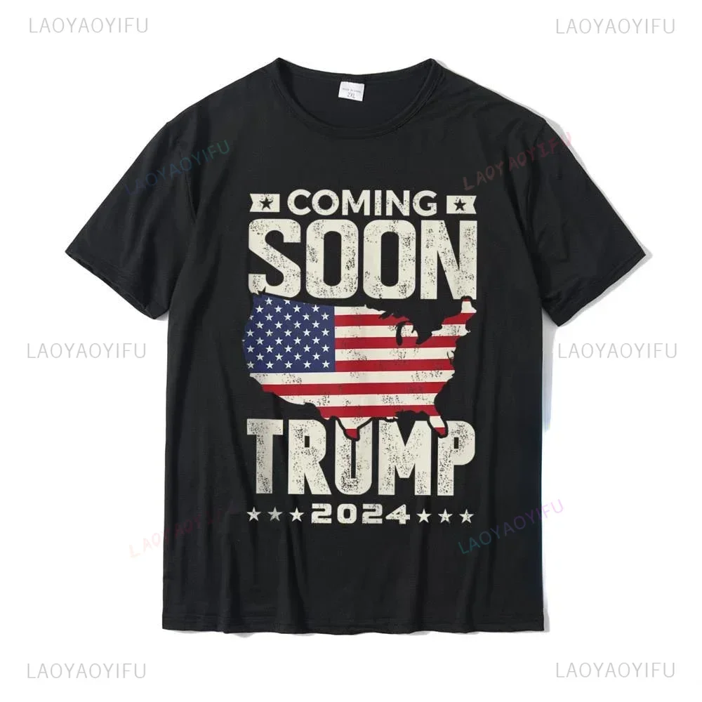 Funny Summer Coming Soon Donald Trump 2024 Political Rally T Shirt Normal Tshirts Prevailing T Shirt Mens Gift