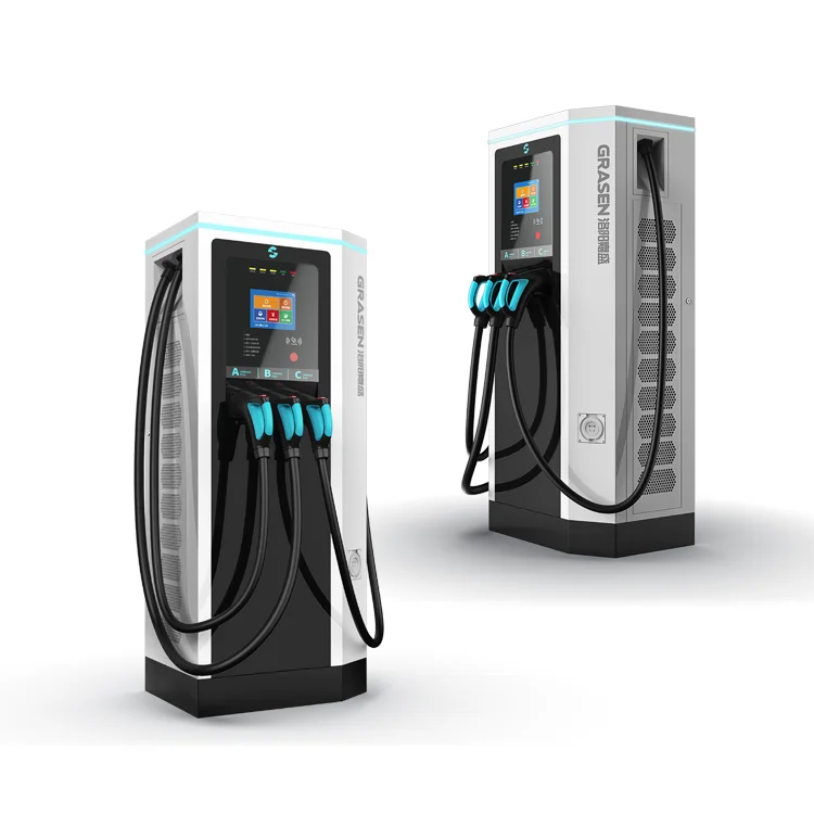 60Kw 120Kw DC Fast EV Charger With CCS Chademo And AC Type-2 Three Connectors Support Ocpp EV Fast Charging Station