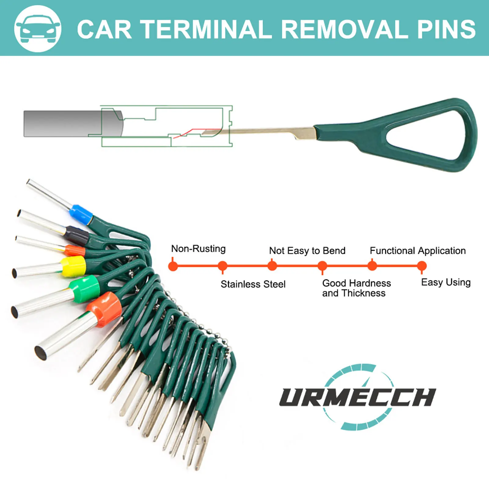 120pcs Car Terminal Removal Electrical Automotive Plug Terminal Removal Tool Connector Pin Extractor Kit