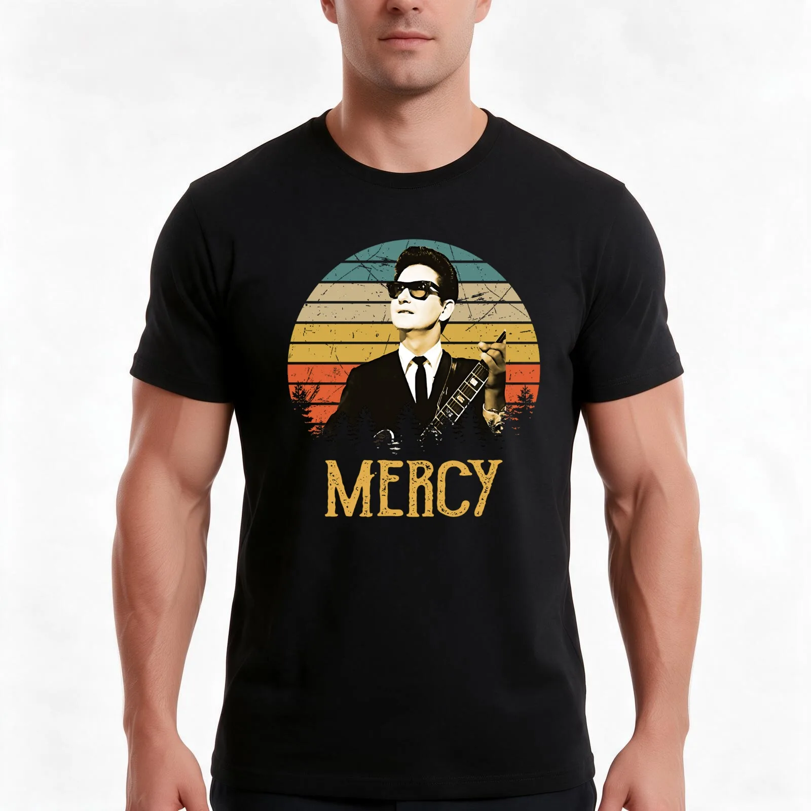 Roy Mercy Orbison Vintage T-Shirt, Summer Casual Cotton Tee, Oversized Streetwear Tops, Vintage Graphic Print, Unisex Men Women