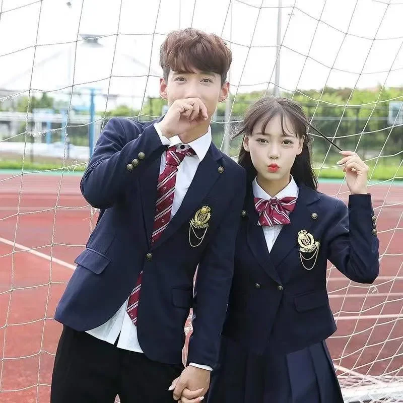 2025 japanische Frauen Männer College Stil Frühling Herbst Anzüge Blazer Langarm Jacken Mäntel Outwear Für JK DK Schuluniform 5XL