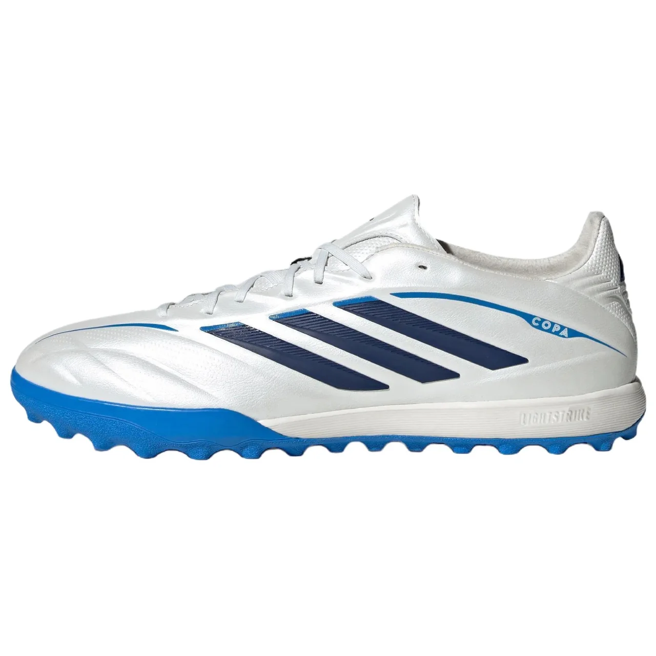 Adidas Copa Pure.4 Soccer Shoes Unisex White Metal/Dark Blue/Laser Bright Blue KI0631