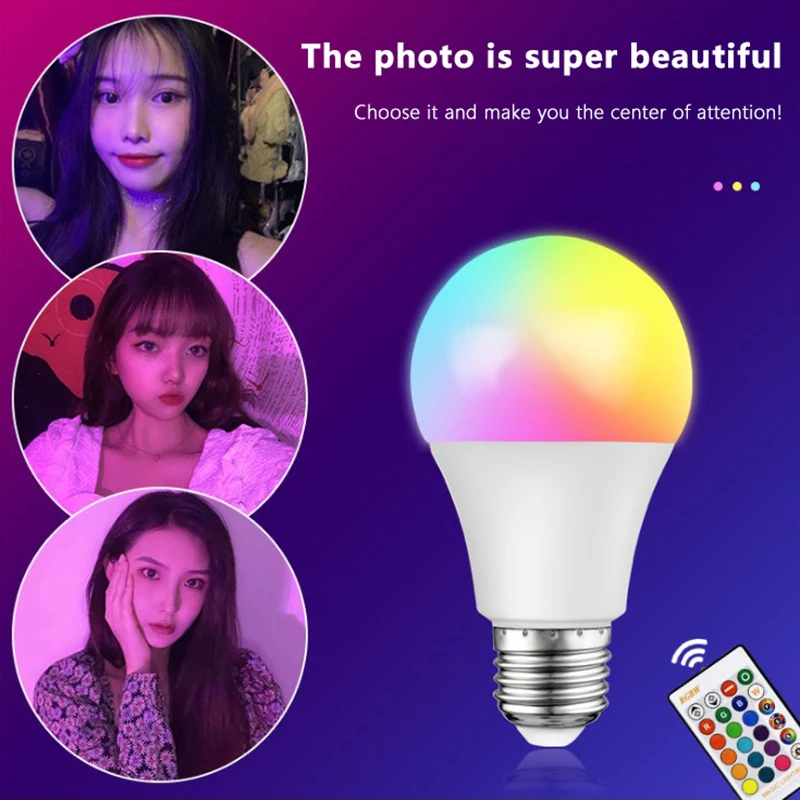 Ampoule de Projecteur LED RGB 220V, 5/7/10/15/20/30W, Télécommande IR, Variable, Coloré, Lampe LED RGBW