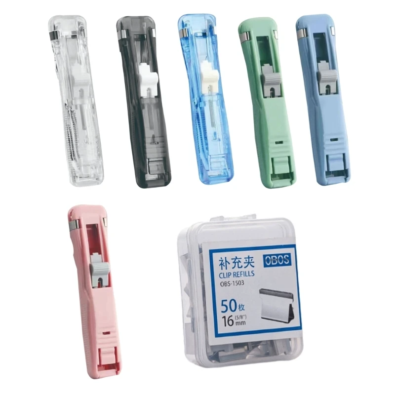 Refillable File Clamp Holder, Reusable Paper Clamp Metal File Clip Clamp