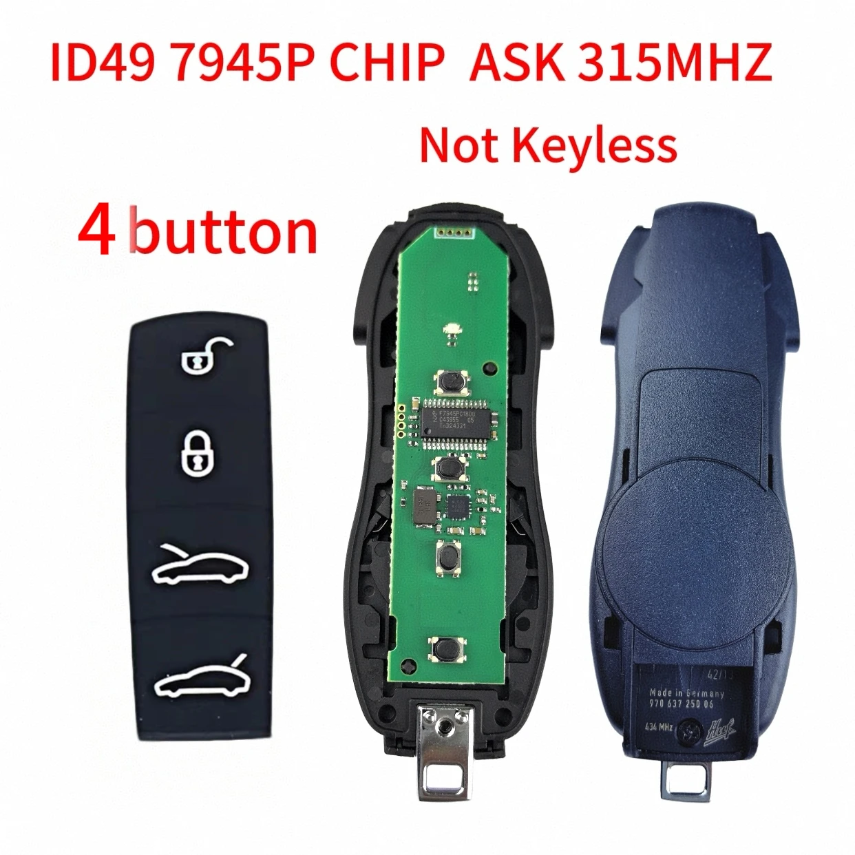 Jingxin ID49 PCF7945P Chip 315MHz 3/4-Tasten Kein Keyless-Funktion Auto-Fernbedienungsschlüssel und Leiterplatte für Porsche Panamera Cayenne Macan Autoschlüssel – Detail 3