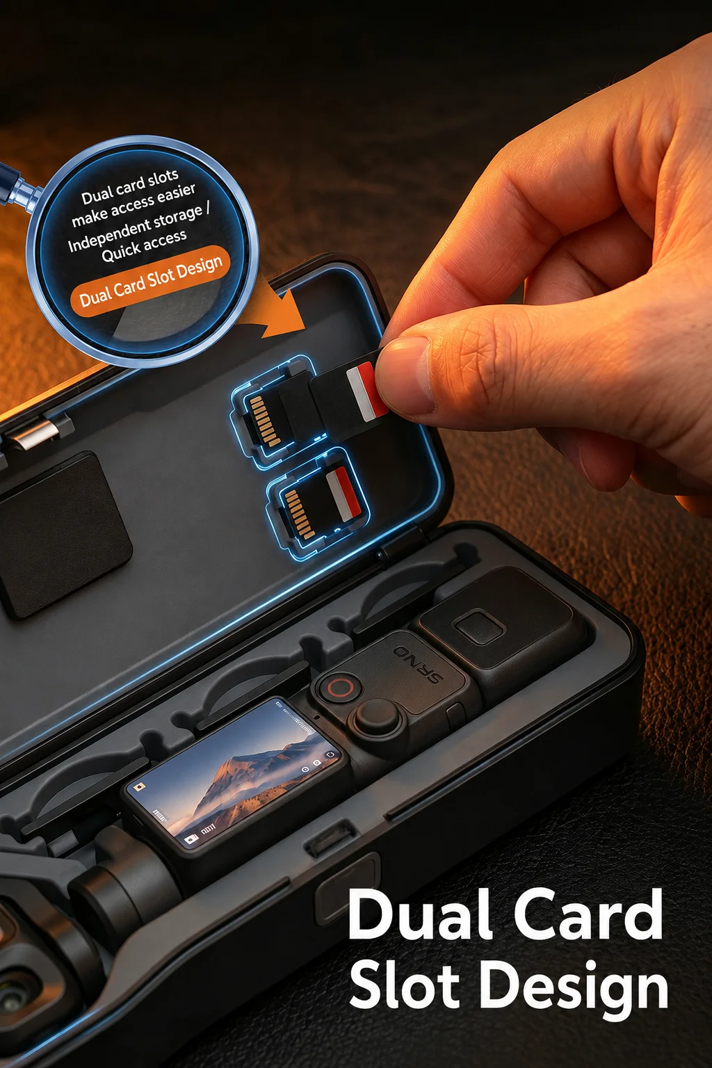 Wasserdichte Staubdichte Aufbewahrungsbox für DJI Pocket 4 Pro Harte Schutzhülle Sturzsicher Filterkartenfach Outdoor-Zubehör – Detail 4