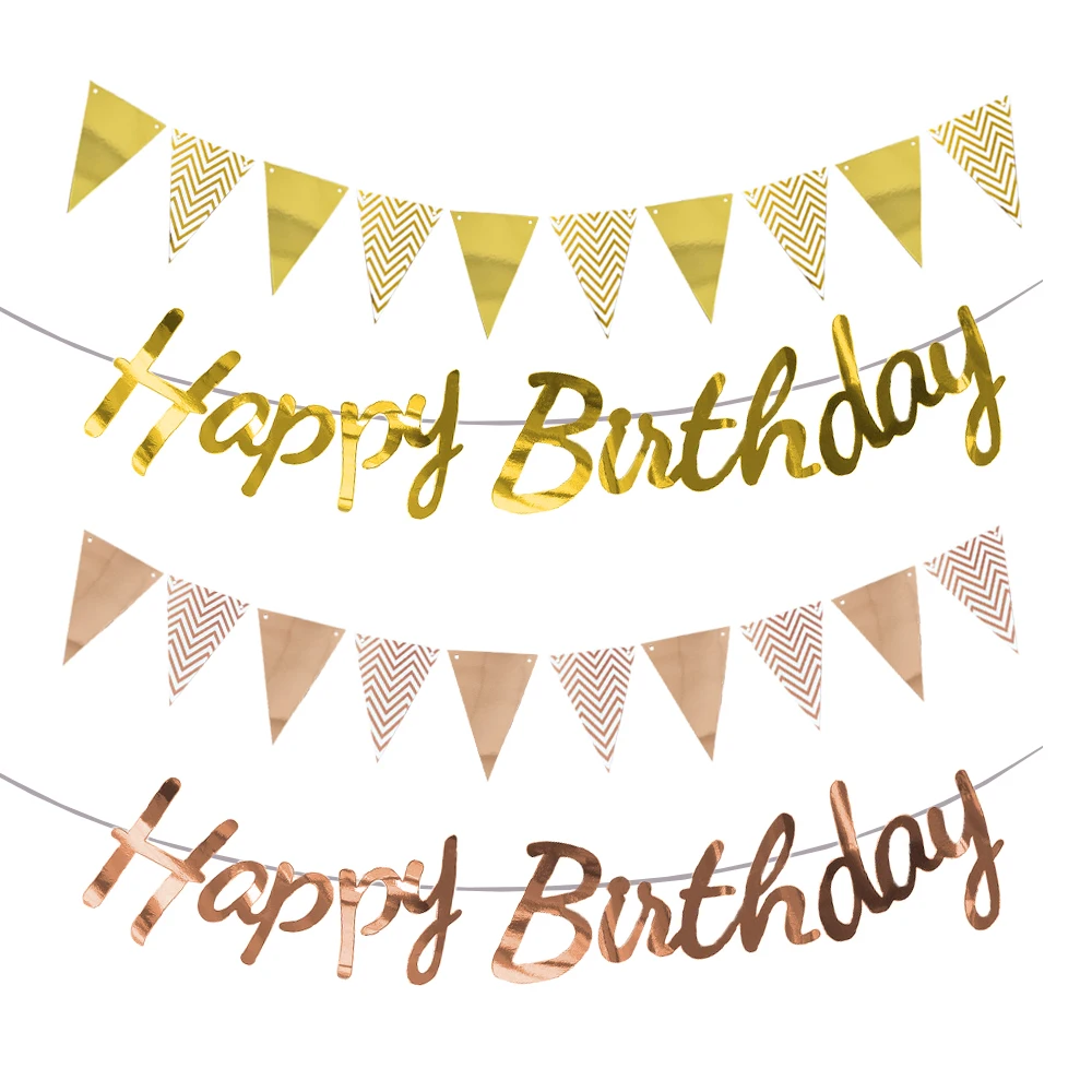 Gold & Silver Birthday Banner