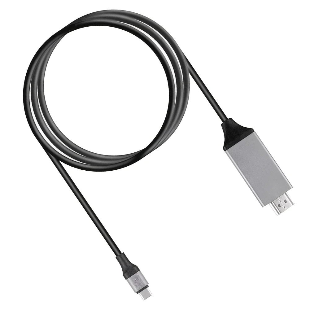 كابل USB C من النوع C إلى HDMI 4K متوافق مع USB-C من النوع C إلى كابل تلفزيون HDTV متوافق مع HDMI مناسب لجهاز MacBook Pro/Air لجهاز iPad Pro 2020
