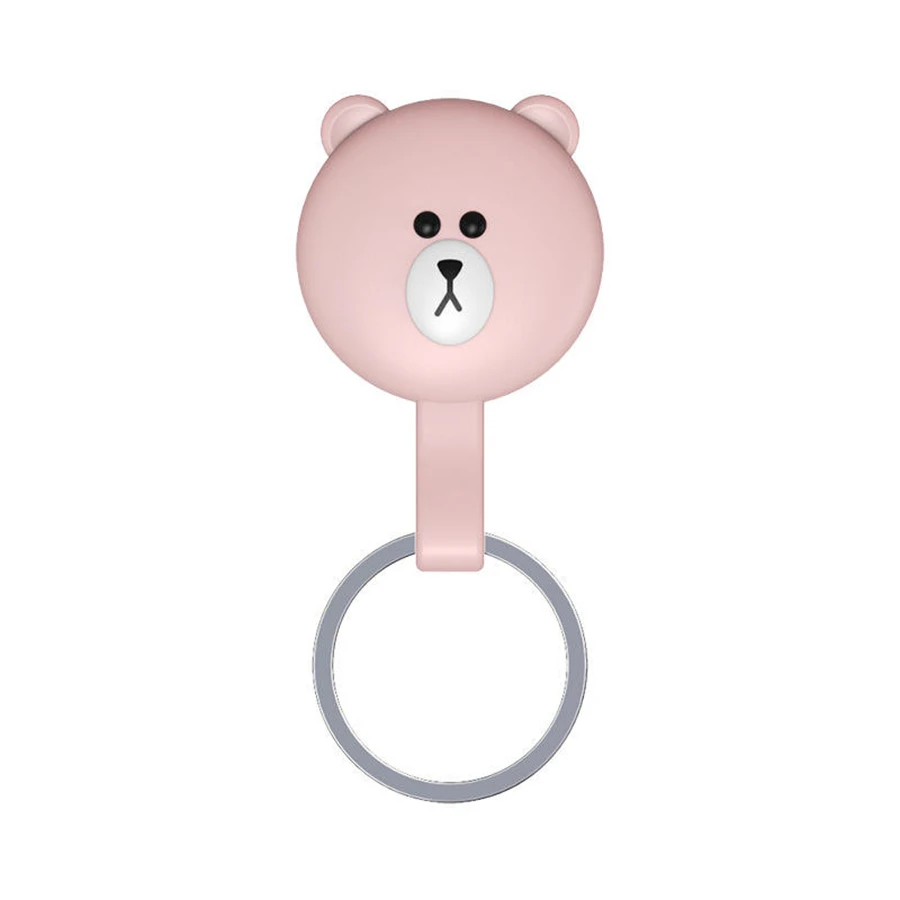 Cute Bear Print Silicone Case Keychain Protective for Airtag Tracker Locator Device Anti-lost For airtag air tag Case llavero