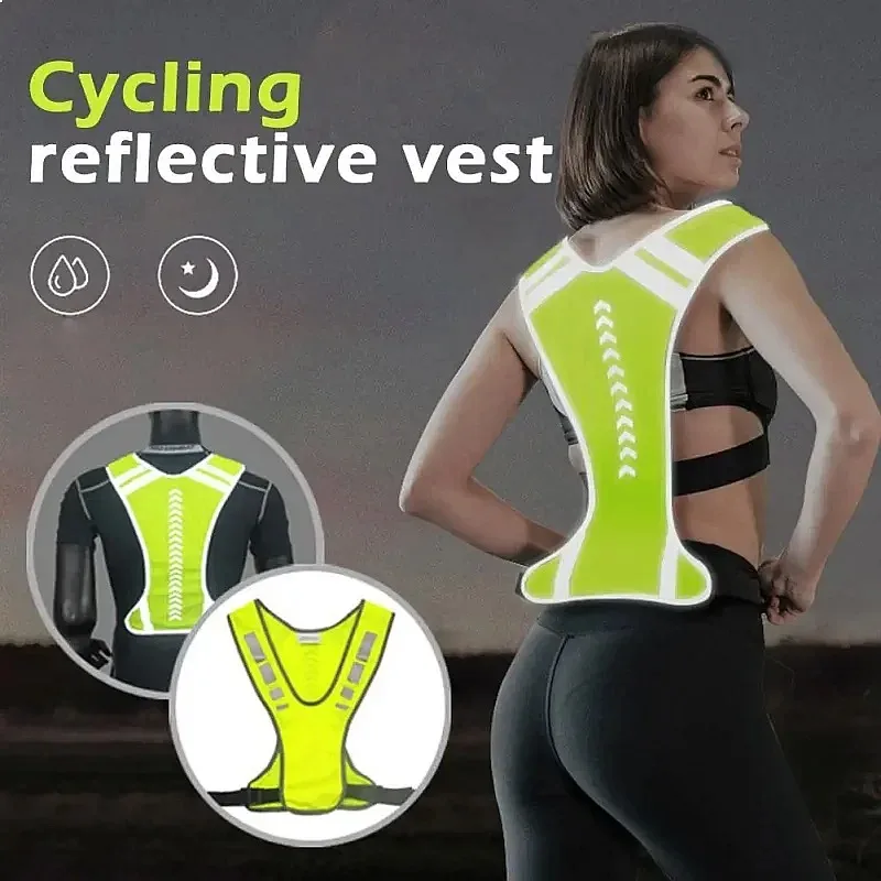 High Visibility Reflective Motorcycle Cycling Vest Night Running Safety Coat for Men Women Safety