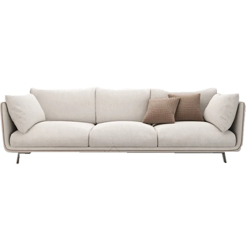 أرائك غرفة المعيشة الجمالية البسيطة باللون البيج القابلة للإزالة أرائك غرفة المعيشة الفردية الناعمة بدون عظم أثاث الاسترخاء Poltrona #4