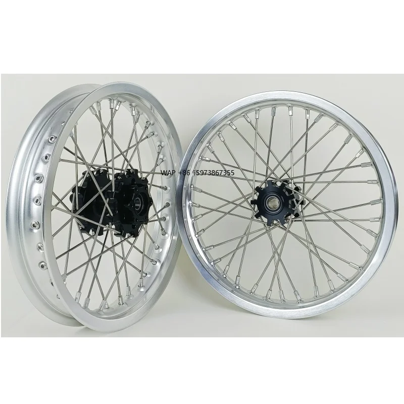 

14Inch Electric Bicycle Bike Wheels Rims Set Fit on Sur Ron Light Bee X 2019-2022 Silver Rims Black Hubs