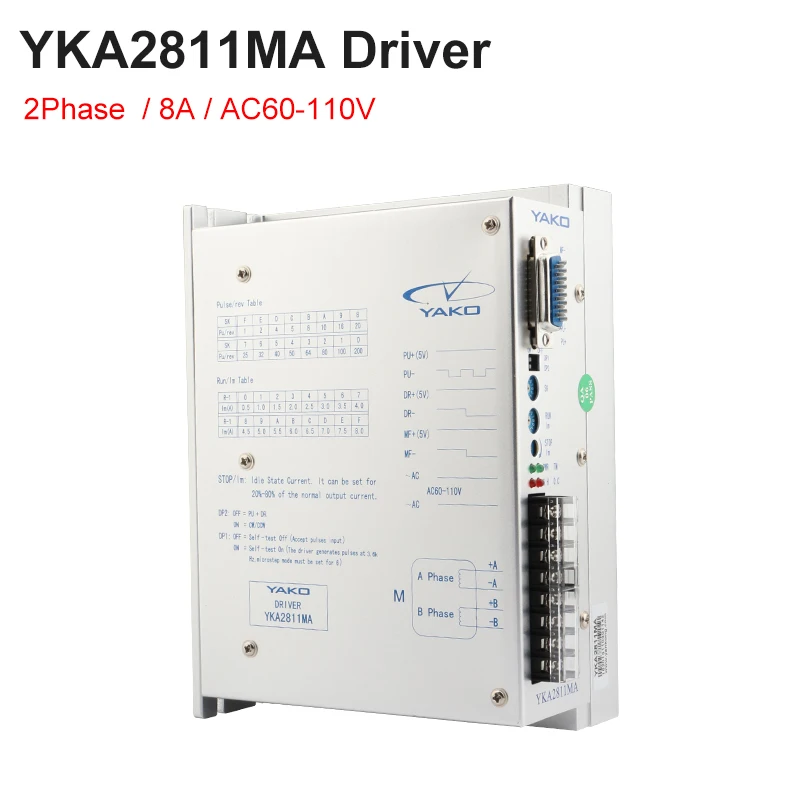 Imagem -04 - Yako Yka2811ma Stepper Motor Driver Ac60110v 8a 2-phase Stepper Driver para Fresadora Cnc Gravura Nema 34 Motor