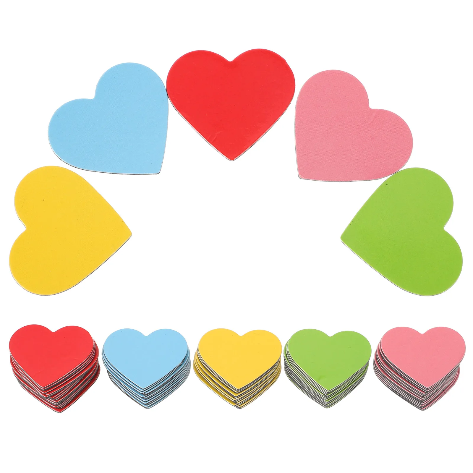100Pcs Heart Shaped Decorative Magnets Soft Flexible for Classroom Office Whiteboard Fridge Valentine Day Wedding Door Stickers