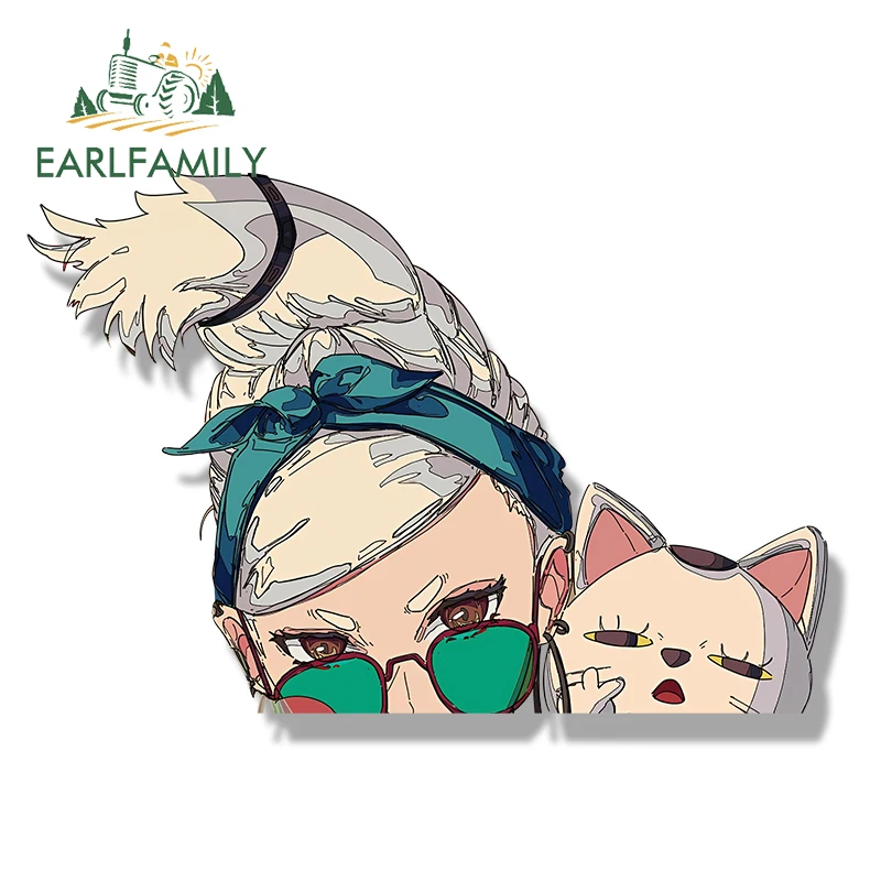 EARLFAMILY Gothic Punk Seiko Ayase Fanart Car Sticker Hot Anime Turbo Granny Cat Decal JDM Cartoon Graffiti Helmet Peek Stickers