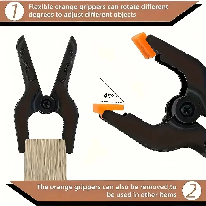 3/4/6/9 inch Wood Working Clip Plastic Clamp Nylon Spring Clamp Clips for backdrop,Wood Working, Photography,Craft, Art DIY