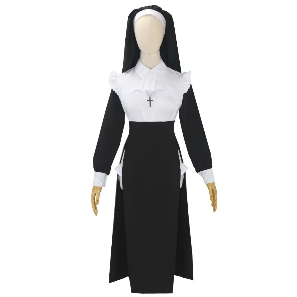 Anime Sexy Nuns Original Design Cosplay Chowbie Uniform Black Sexy Dress Large Size Halloween Costumes for Women