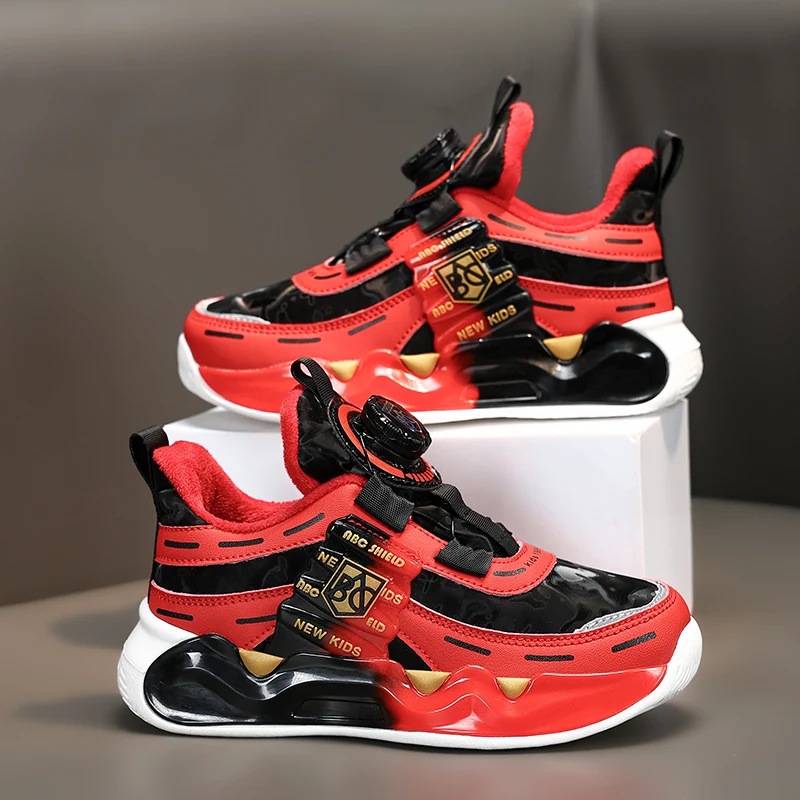 

Winter Children's Sports Shoes Warm Fur Boots Boys Leisure Walking Shoes Waterproof Winter Boots for Kids Outdoor Running Shoes